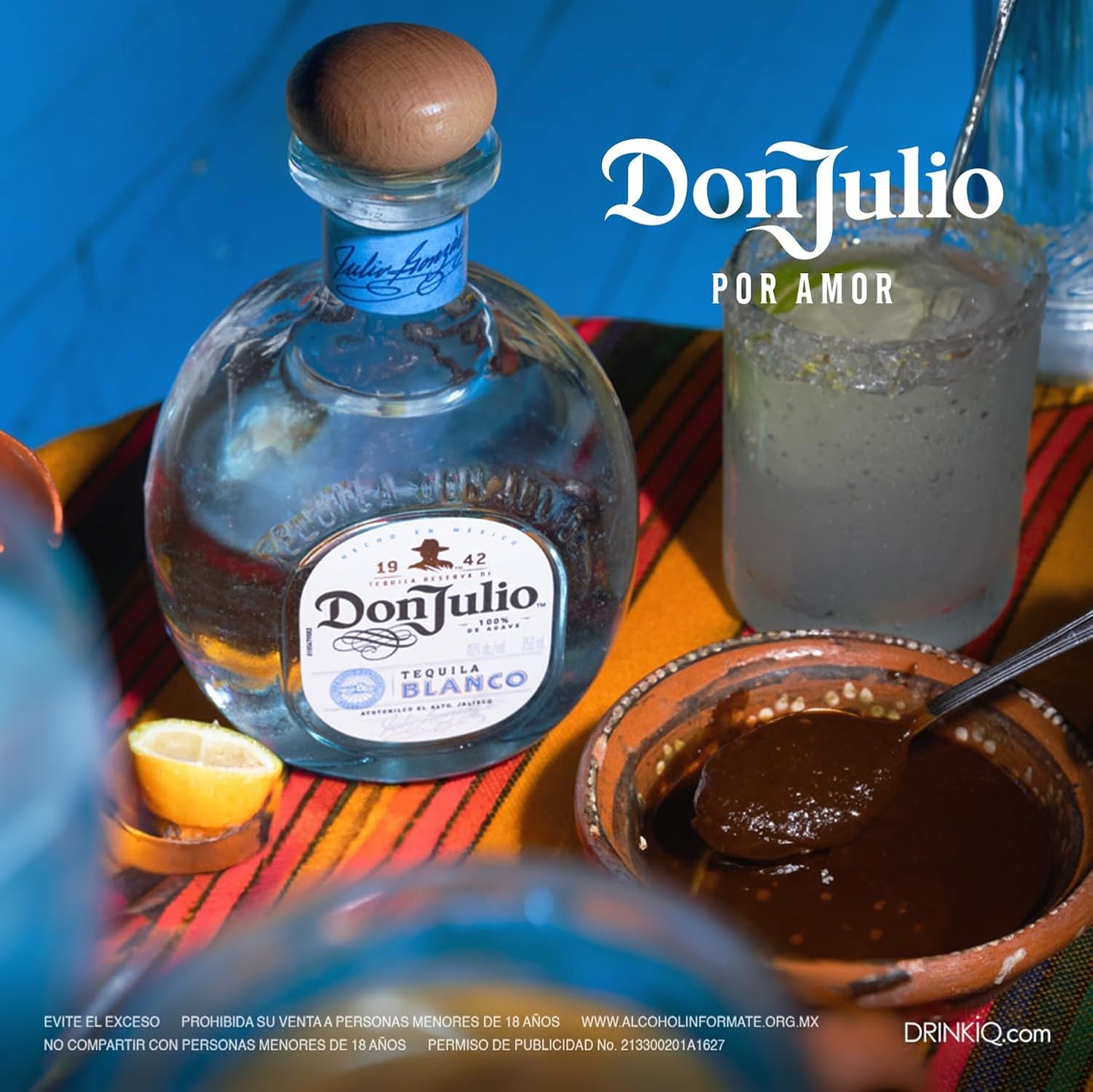 Don Julio, Tequila Blanco 700ml, Sabor Ligeramente Dulce a Agave, Notas Suaves, Limpio y Fresco