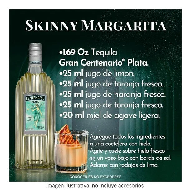 Tequila Blanco Gran Centenario Plata - 950 ml