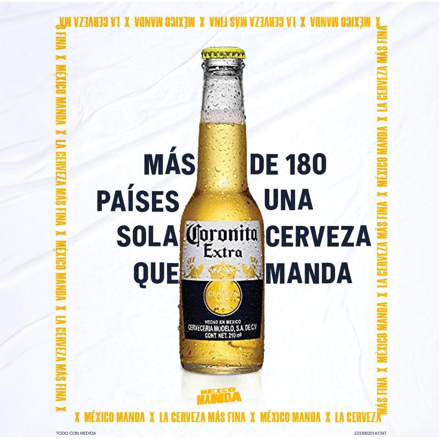Cerveza Clara Coronita Extra tipo Pilsener, 24 botellas de 210 ml, disfruta su auténtico sabor ligeramente amargo y Fresco, disfrútala fría
