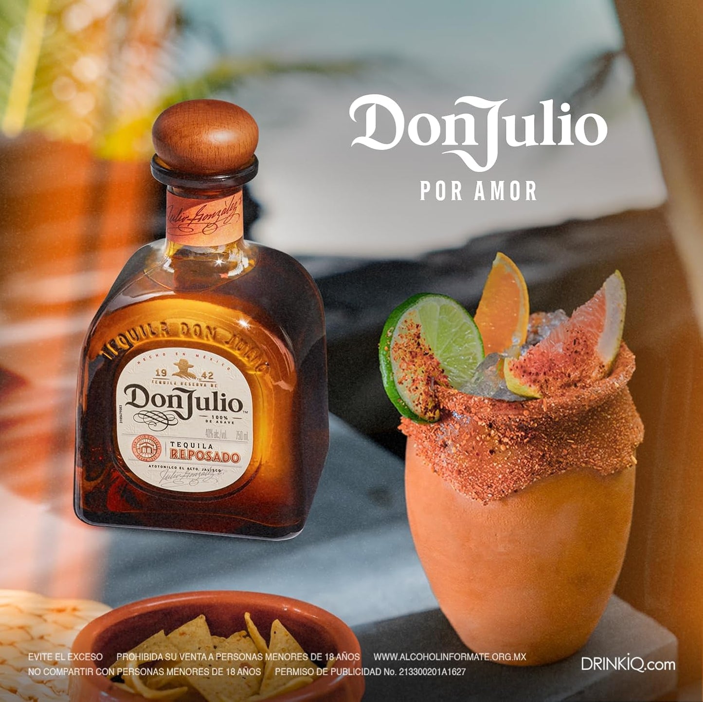 Don Julio, Tequila Reposado 700ml, Sedoso y Cálido, Sabor Suave, Notas Chocolate, Vainilla y Canela